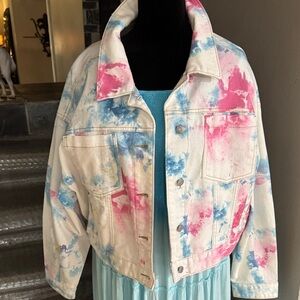 Wild Fable white tye dye Jean jacket